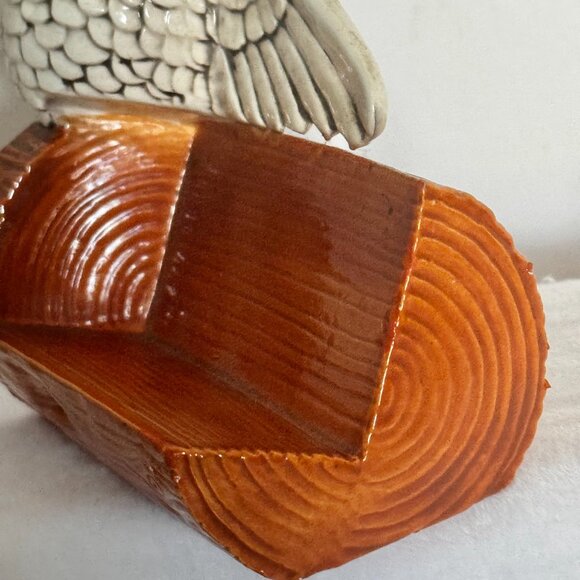 Vtg Winking Owl Ceramic Figure Sculpture Business Card Holder - Picture 6 of 15